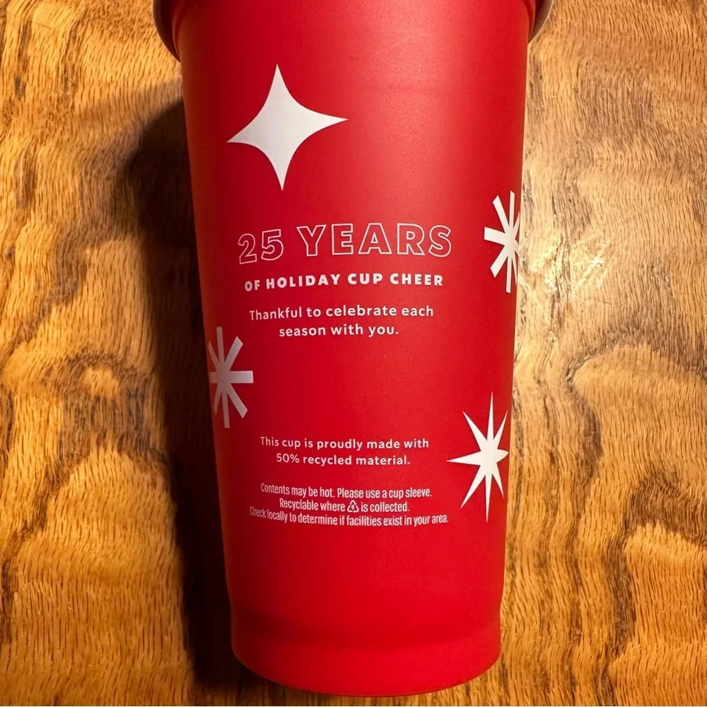 Starbucks 25 Years Of Holidays  Cup Cher New with Lid